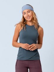 LaMunt Top funkcyjny "Maria" w kolorze niebieskim rozmiar: 36. Niebieskie topy LaMunt, bez wzorów, z materiału, bez kołnierzyka, bez ramiączek. Za 91.95 zł.