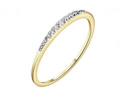 Pierścionek z żółtego złota z brylantami - 0,05 ct - próba 375. Żółte pierścionki Apart, z brylantem, złote. Za 1,159.00 zł.