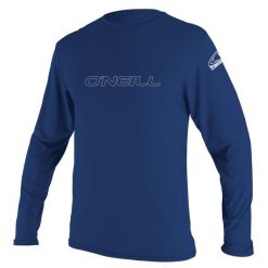 Koszulka do sportów wodnych ONEILL Basic Skins długi rękaw. Niebieskie bluzki O'Neill, xl, bez wzorów, sportowe, bez kołnierzyka, bez ramiączek. Za 195.00 zł.