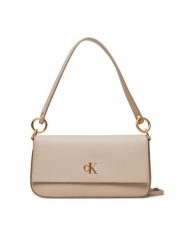 Calvin Klein Torebka Minimal Monogram Shoulder Pouch LV04K3161G Écru. Torebki klasyczne Calvin Klein, bez wzorów, ze skóry, bez dodatków. Za 449.99 zł.