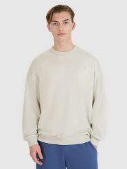 4F Bluza dresowa nierozpinana bez kaptura uniseks - beżowa S. Brązowe bluzy 4f, s, bez wzorów, z bawełny, bez kaptura. W wyprzedaży za 69.99 zł.