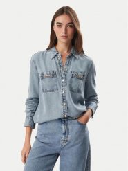 Guess Koszula jeansowa W6YH19 D1353 Niebieski Regular Fit. Niebieskie koszule Guess, m, z aplikacjami, z jeansu, bez kołnierzyka, bez ramiączek. Za 474.99 zł.