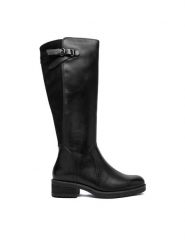 Caprice Oficerki 9-25691-41 Czarny. Czarne kozaki Caprice, ze skóry, bez obcasa, na płaskiej podeszwie, bez zapięcia. Za 799.99 zł.