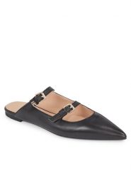 Tommy Hilfiger Klapki Th Pointy Leather Mule FW0FW07722 Czarny. Czarne klapki TOMMY HILFIGER, bez wzorów, ze skóry, bez obcasa. Za 569.99 zł.