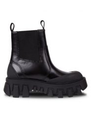 Tommy Jeans Sztyblety Tjw Chunky Chelsea Mix Material EN0EN02375 Czarny. Czarne botki Tommy Jeans, bez wzorów, z jeansu, bez obcasa, na płaskiej podeszwie, bez zapięcia. Za 849.99 zł.