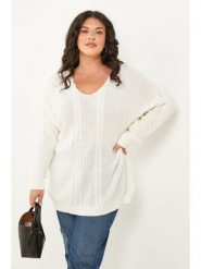 Curvy Lady Sweter w kolorze kremowym rozmiar: 40/42. Brązowe swetry Curvy Lady, bez wzorów, bez ramiączek. Za 174.84 zł.