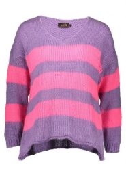 Miss goodlife Sweter w kolorze fioletowo-różowym rozmiar: XL. Różowe swetry miss goodlife, xl, bez wzorów, z wełny, bez ramiączek. Za 140.86 zł.