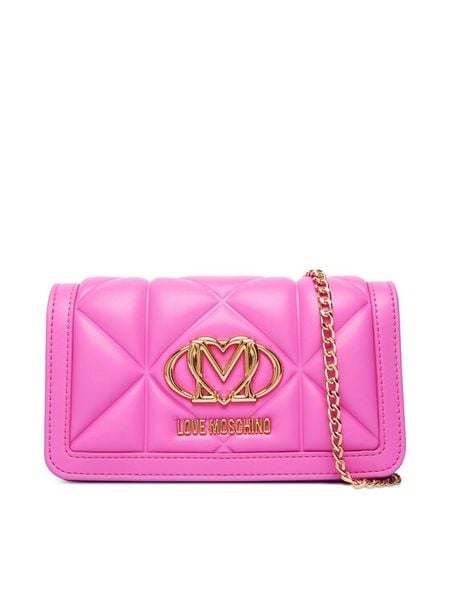 LOVE MOSCHINO Torebka JC5640PP1OLC0604 Różowy. Czerwone torebki klasyczne Love Moschino, bez wzorów, ze skóry, bez dodatków. Za 629.99 zł.