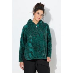 Damskie Polarowa bluza z kapturem krótka wzór kwiatowy/w panterkę kaptur. Zielone bluzy Ulla Popken, plus size, bez wzorów, z materiału, z kapturem. Za 239.99 zł.