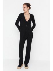 Trendyol 2-częściowy zestaw w kolorze czarnym rozmiar: S. Czarne swetry Trendyol, s, bez wzorów, prążkowane, bez ramiączek. Za 86.99 zł.