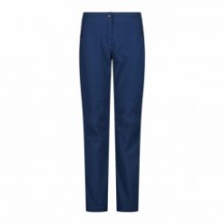 Damskie spodnie slim softshell CMP. Niebieskie spodnie narciarskie CMP, na lato, bez wzorów, z softshellu, trekkingowe. Za 371.50 zł.