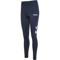 Damskie legginsy z wysokim stanem Hummel Legacy. Niebieskie legginsy Hummel, bez wzorów, z podwyższonym stanem. Za 136.50 zł.