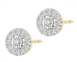 Kolczyki z żółtego i białego złota z brylantami - 0,11 ct - próba 585. Białe kolczyki Apart, z brylantem, złote. Za 2,290.00 zł.