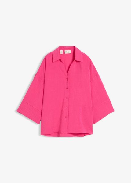 Bluzka oversize z mieszanki wiskozy. Czerwone bluzki bonprix, bez wzorów, z wiskozy, bez kołnierzyka, bez ramiączek. Za 124.99 zł.