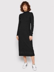 Adidas Sukienka dzianinowa Rib HE6916 Czarny Regular Fit. Czarne sukienki Adidas, bez wzorów, z bawełny, bez kołnierzyka, bez ramiączek. Za 279.99 zł.