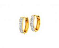 Kolczyki z żółtego złota z diamentami - koła - 0,05 ct - próba 585. Żółte kolczyki Apart, z diamentem, złote. Za 1,490.00 zł.