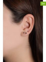 Miu Silver Pozłacane kolczyki-wkrętki (3 szt.) z cyrkoniami rozmiar: onesize. Czarne kolczyki Miu Silver, z cyrkonią, pozłacane. Za 69.99 zł.