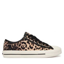 Trampki Guess. Brązowe trampki Guess, z aplikacjami, bez zapięcia. Za 364.99 zł.