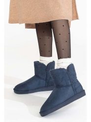Blackfield Botki zimowe "Bellevue" w kolorze granatowym rozmiar: 40. Niebieskie botki Blackfield, na zimę, bez wzorów, z materiału, bez obcasa, bez zapięcia. Za 129.88 zł.