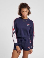 Damska bluza crop Hummel IC Durban. Niebieskie bluzy Hummel, na wiosnę, xs, bez wzorów, z bawełny, bez kaptura. Za 185.50 zł.