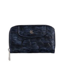 Damski portfel skórzany Canaletto – granatowy lakierowany z RFID | Elegancja i bezpieczeństwo PD1445s287 RFID. Niebieskie portfele bez wzorów, z lakierowanej skóry. Za 180.50 zł.