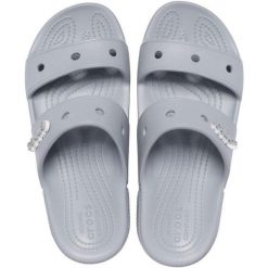 Crocs klapki Classic szare 206761 007. Szare klapki Crocs, bez wzorów, bez obcasa. W wyprzedaży za 209.10 zł.