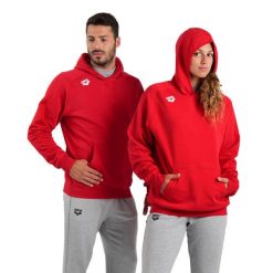 Bluza Arena Team Hooded Sweat Panel z kapturem. Czerwone bluzy Arena, xl, bez wzorów, z bawełny, z kapturem. Za 299.99 zł.