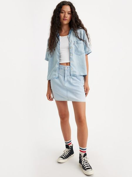 Levi's Spódnica dżinsowa w kolorze błękitnym rozmiar: W25. Niebieskie spódnice Levi's®, na co dzień, s, bez wzorów, mini, proste. Za 87.40 zł.