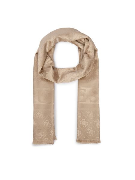 Guess Szal AW5685 POL03 Beżowy. Brązowe rękawiczki Guess, z aplikacjami, z poliesteru. Za 194.99 zł.