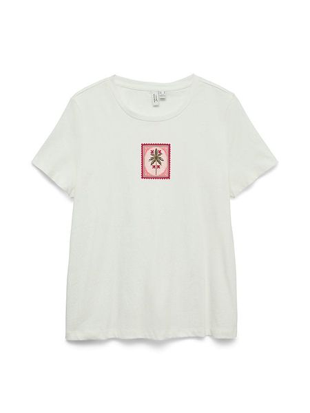 Vero Moda Koszulka w kolorze białym rozmiar: XS. Białe bluzki Vero Moda, xs, bez wzorów, z bawełny, bez kołnierzyka, bez ramiączek. Za 55.95 zł.