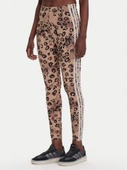Adidas Legginsy Animal Print 3-Stripes JM1865 Beżowy Slim Fit. Brązowe legginsy Adidas, xl, bez wzorów, z bawełny. Za 149.99 zł.