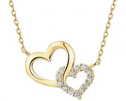 Złoty naszyjnik z cyrkoniami - serca. Żółte naszyjniki Apart, z cyrkonią, złote. Za 1,799.00 zł.