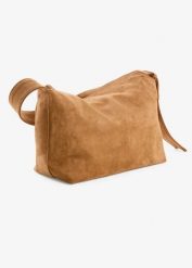 Torebka w optyce weluru. Brązowe torebki klasyczne bonprix, bez wzorów, z weluru, bez dodatków. Za 112.99 zł.