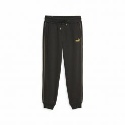 Długie Spodnie Dresowe Puma Ess+ Minimal Gold Czarny. Czarne spodnie dresowe Puma, m, bez wzorów, z dresówki, trekkingowe. Za 266.00 zł.