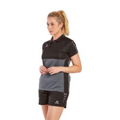 Damska koszulka polo Erima Six Wings. Czarne koszulki polo Erima, l, bez wzorów, z materiału, bez kołnierzyka, bez ramiączek. Za 178.00 zł.