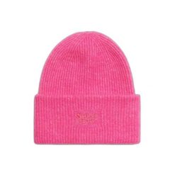 Czapka damska z miękkiej prążkowanej dzianiny Superdry. Czerwone czapki Superdry, bez wzorów, z dzianiny. Za 129.55 zł.