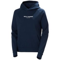 Bluza damska Helly Hansen Core. Niebieskie bluzy Helly Hansen, uniwersalny, bez wzorów, z bawełny, bez kaptura. Za 342.50 zł.