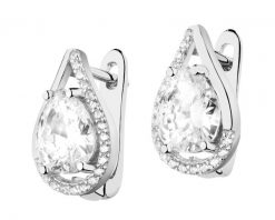 Kolczyki srebrne z cyrkoniami. Szare kolczyki Apart, z cyrkonią, srebrne. Za 259.00 zł.