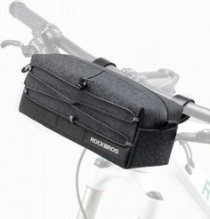 Torba rowerowa na kierownicę ROCKBROS B111 sakwa wodoodporna. Czarne torby na ramię ROCKBROS, bez wzorów, z materiału, eleganckie, na ramię, duże, bez dodatków. Za 64.00 zł.