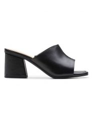 Clarks Skórzane klapki "Siara65" w kolorze czarnym rozmiar: 36. Czarne klapki Clarks, bez wzorów, z otwartym noskiem, bez obcasa. Za 184.46 zł.