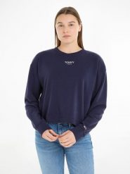 TOMMY JEANS Bluza w kolorze granatowym rozmiar: L. Niebieskie bluzy Tommy Jeans, l, bez wzorów, z bawełny, bez kaptura. Za 132.05 zł.