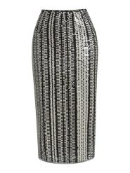 Milano Italy Spódnica w kolorze biało-czarnym z cekinami rozmiar: 40. Czarne spódnice Milano Italy, bez wzorów, midi. Za 252.99 zł.