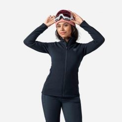 Bluza narciarska damska Rossignol Classique Clim. Czarne bluzy Rossignol, na zimę, bez wzorów, bez kaptura. W wyprzedaży za 479.00 zł.