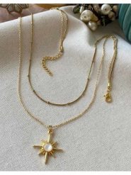 Luseera Pozłacany naszyjnik z zawieszką - dł. 55 cm rozmiar: onesize. Białe naszyjniki Luseera, z perłą, pozłacane. Za 39.99 zł.