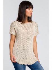 Be Wear Sweter w kolorze beżowym rozmiar: onesize. Brązowe swetry Be Wear, bez wzorów, ze splotem, bez ramiączek. Za 87.81 zł.