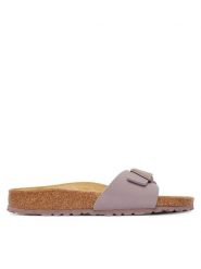 Birkenstock Klapki Madrid 1031464 Fioletowy. Fioletowe klapki Birkenstock, bez wzorów, ze skóry, bez obcasa. Za 399.99 zł.