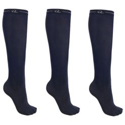 Skarpetki jeździeckie QHP (x3). Niebieskie skarpety QHP, bez wzorów, z bawełny. Za 136.50 zł.