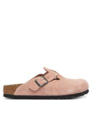 Birkenstock Klapki Boston 1031635 Różowy. Czerwone klapki Birkenstock, bez wzorów, ze skóry, bez obcasa. Za 639.99 zł.