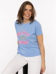 Zwillingsherz Koszulka w kolorze błękitnym rozmiar: XL. Niebieskie bluzki Zwillingsherz, xl, bez wzorów, z bawełny, bez kołnierzyka, bez ramiączek. Za 82.99 zł.