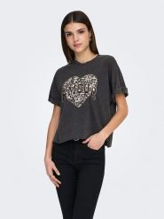 ONLY Koszulka w kolorze czarnym rozmiar: XL. Czarne bluzki Only, xl, bez wzorów, z bawełny, bez kołnierzyka, bez ramiączek. Za 60.99 zł.